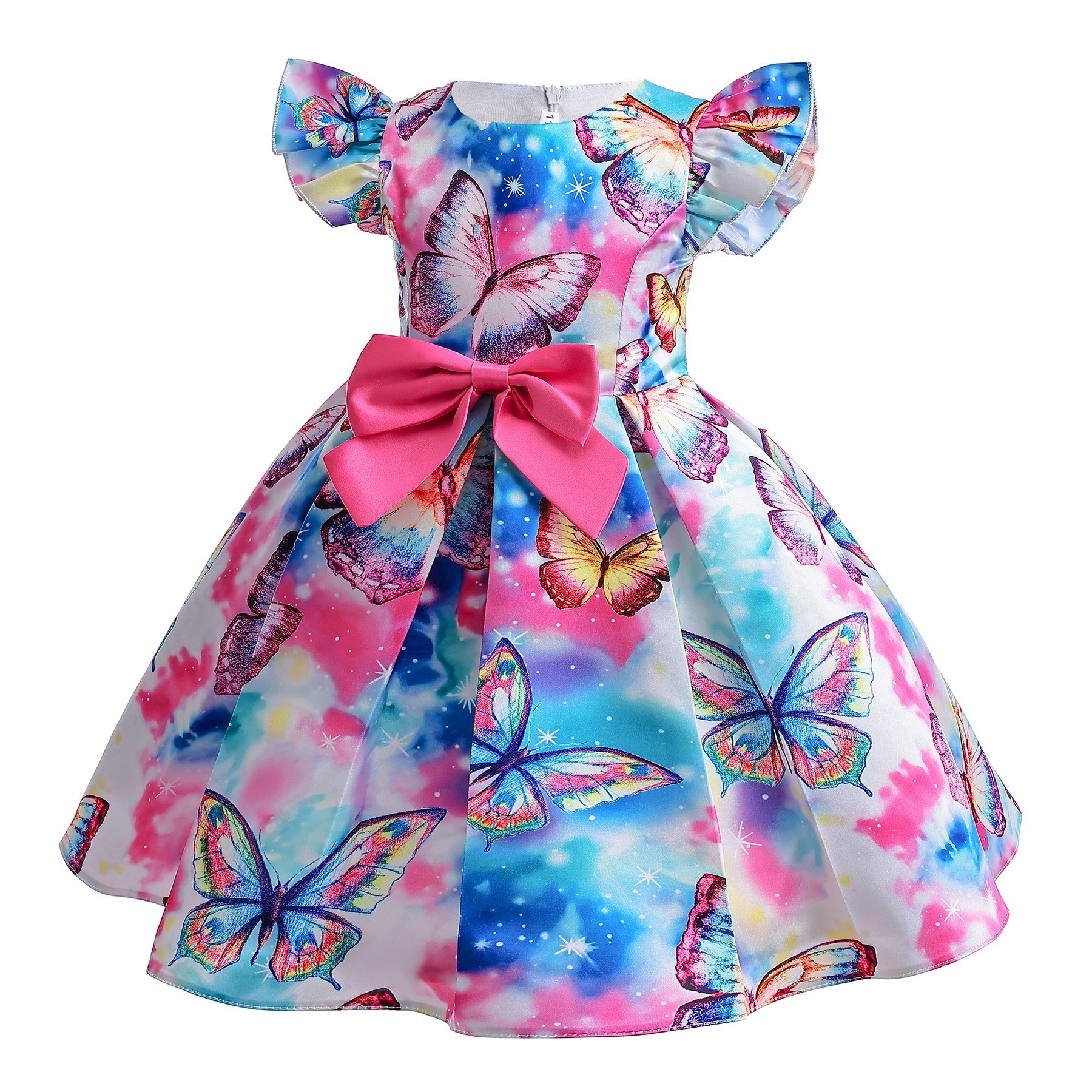 Girl's Dress 2023 Little Girls Floral Princess Skirt Children's Rose Embroidered Print Flower Dresses C0084