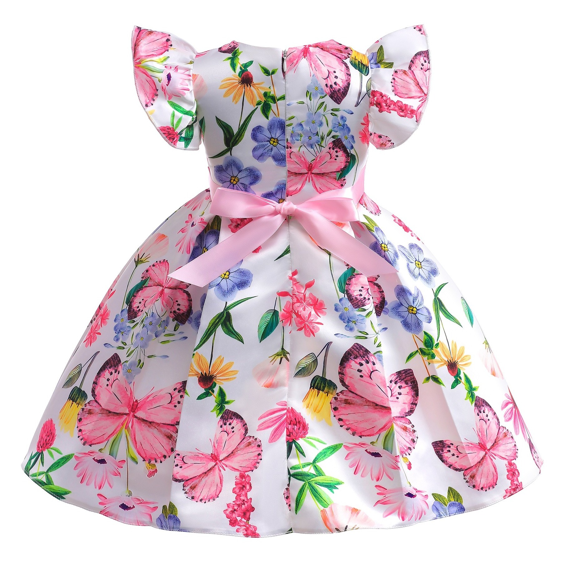 Girl's Dress 2023 Little Girls Floral Princess Skirt Children's Rose Embroidered Print Flower Dresses C0084