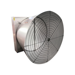 Industrial Wall-Mounted FRP Butterfly Exhaust Fan 1380 Double Door Type Cone Low Noise Fiberglass Ventilation for Animal Cages