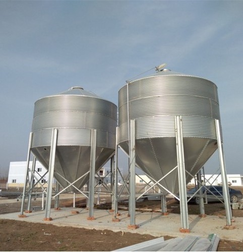 Mini Loader Chicken Dark Poultry Farm Equipment New Condition Galvanized Feeding Storage Silos with Hopper