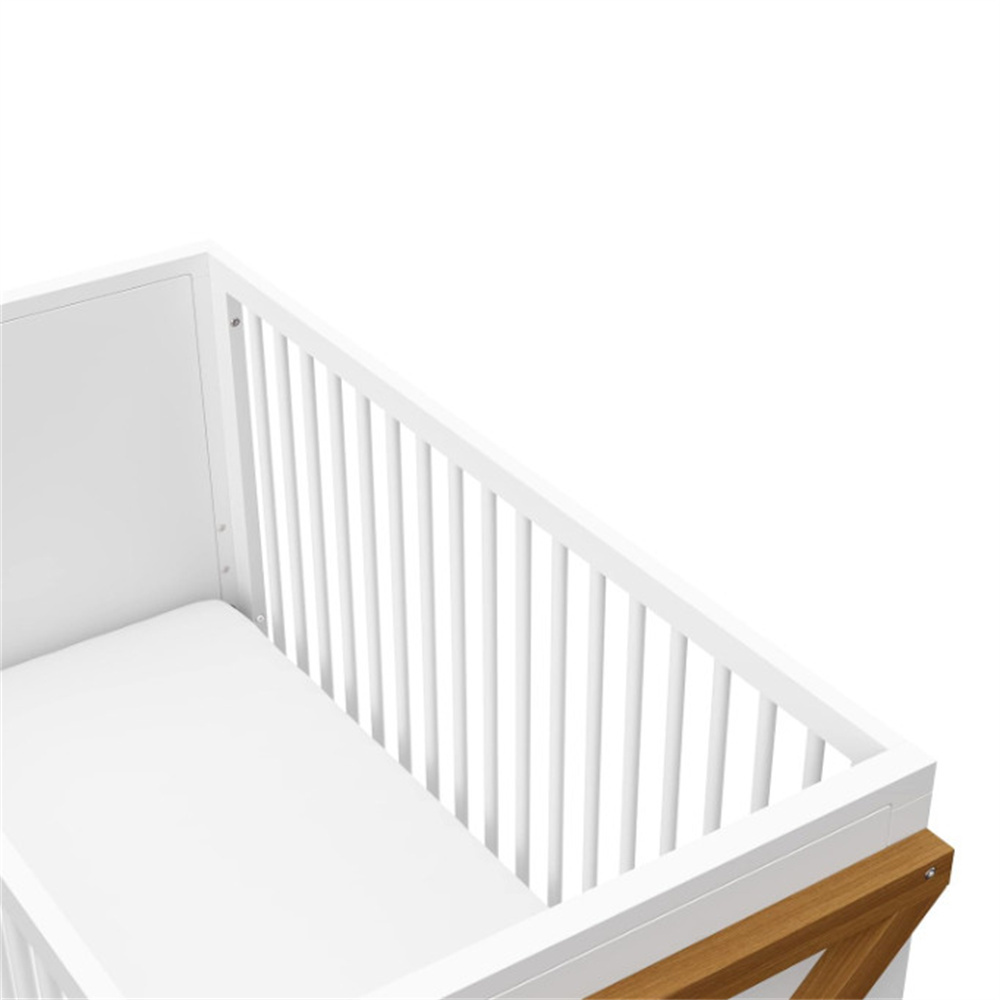 Adjustable Toddler 3-In-1 Solid Wood Modern Two-Tone Design High Quality Amazon Hot Sale Baby Bedding Set Newborn