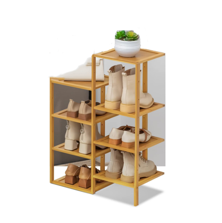 Natural bamboo multi-layer shoe rack Household multi-layer storage rack simple modern shoe rack