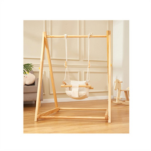 Solid Wood Foldable Portable Toddler High Quality Wholesale Kids Swing Set Indoor