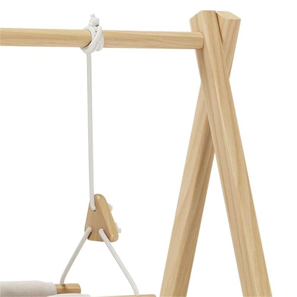 Montessori Solid Wood Foldable Toddler Indoor Swing Set High Quality Wholesale Swing Sets Playground Outdoor Kids