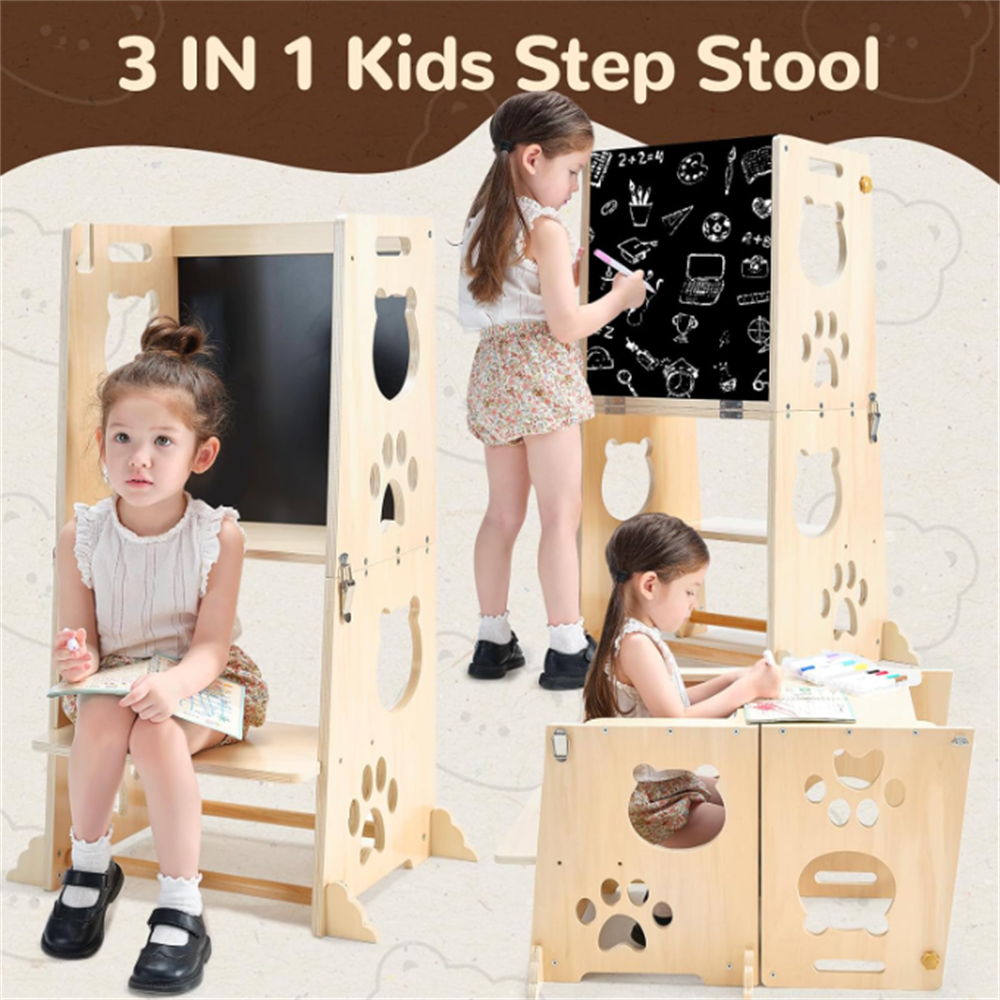 Safety Montessori Toddler Collapsible Step Stool High Quality Kid Kitchen Helper Step Stool Learning Tower