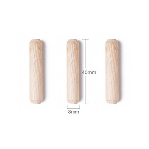 50pcs wooden Dowel Pins Cabinet Drawer Round Fluted DIY Woodworking for Dowel Jigs drill