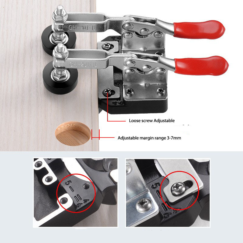 35mm Hinge Jig Kit Concealed Hole Drilling Guide Woodworking Hole Punch Locator Kit for Kitchen Cabinet Doors Hinges Punch Jig