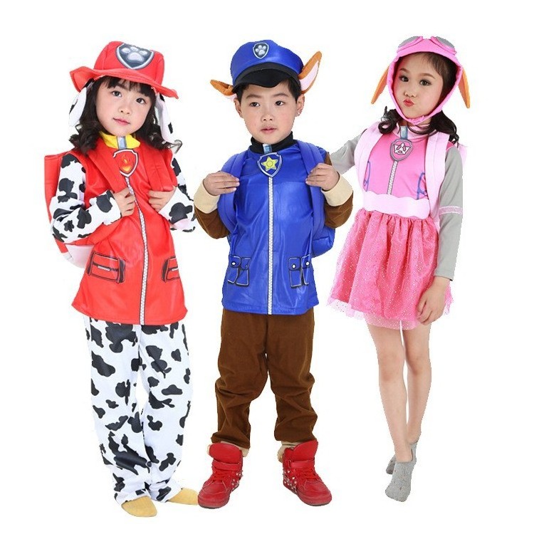 2023 Halloween Kids Cosplay Paw Lovely Cartoon Theme Patrol Animal Dog Costume Boys Girls Party