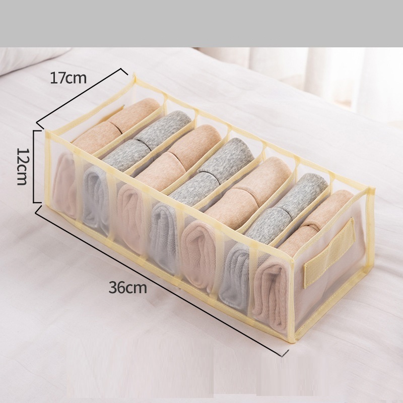 Linen Fabric Bar and Clothes Organizer of Wardrobe Drawer 3-piece set Foldable Underwear Storage Box for Panty Socks