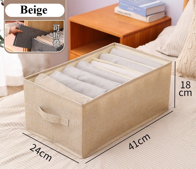 Firm enough Folding Storage Baskets for Shelves, Cloth Organizer Bins with Handles for Home Closet Bedroom Drawers Organizers