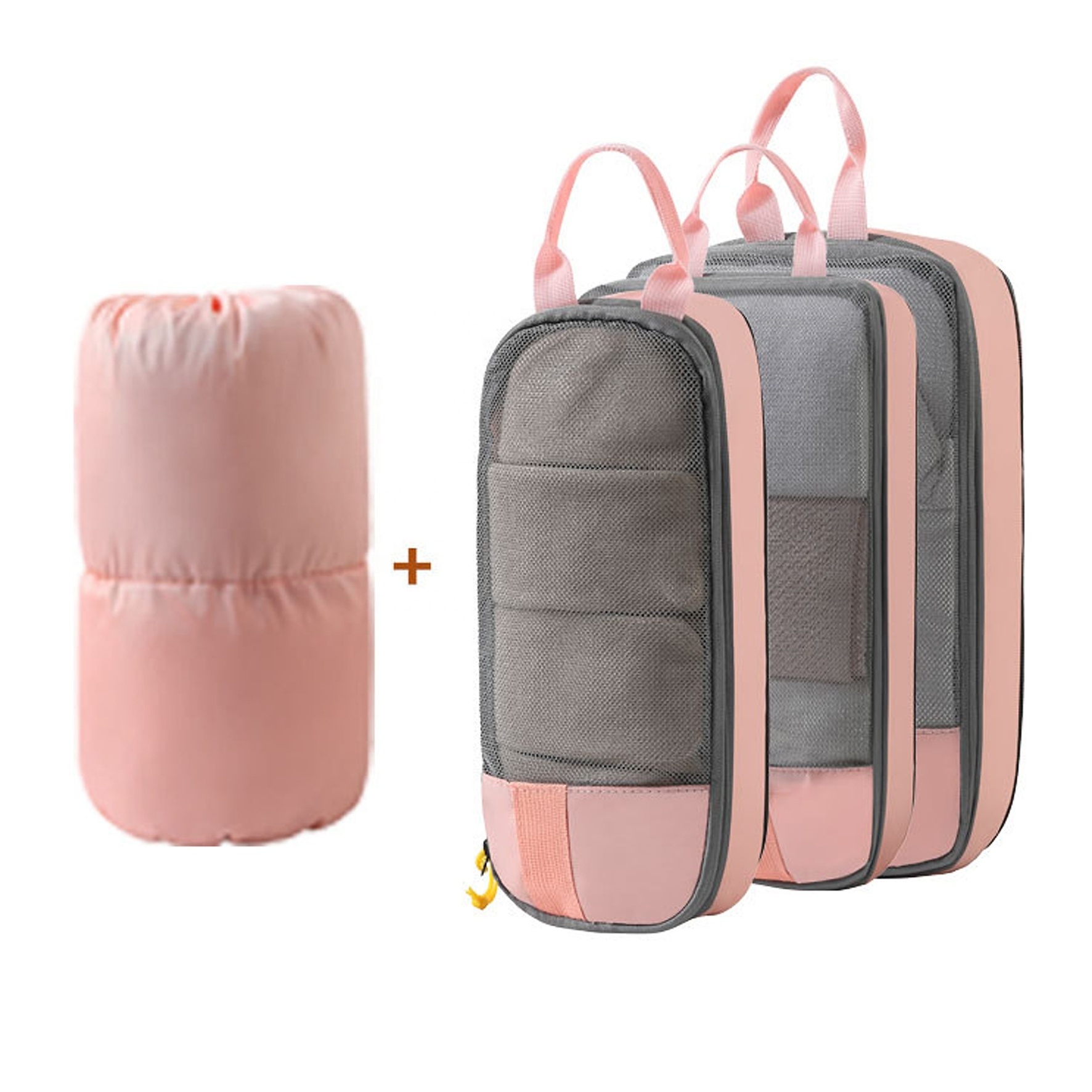 3pcs/set Polyester waterproof material folding packing cubes travel storage bag organizer