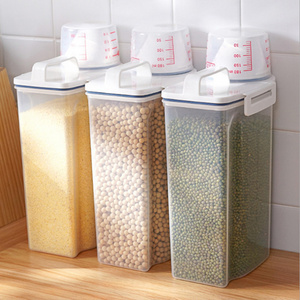 Non Woven Airtight Moisture-proof Insect-proof Sealed Cereal Food Grain Storage Containers Rice Dispenser Jar With Measuring Cup