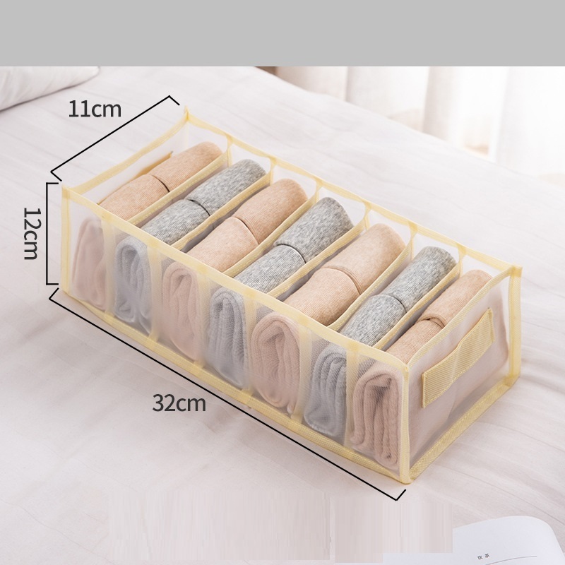 Linen Fabric Bar and Clothes Organizer of Wardrobe Drawer 3-piece set Foldable Underwear Storage Box for Panty Socks