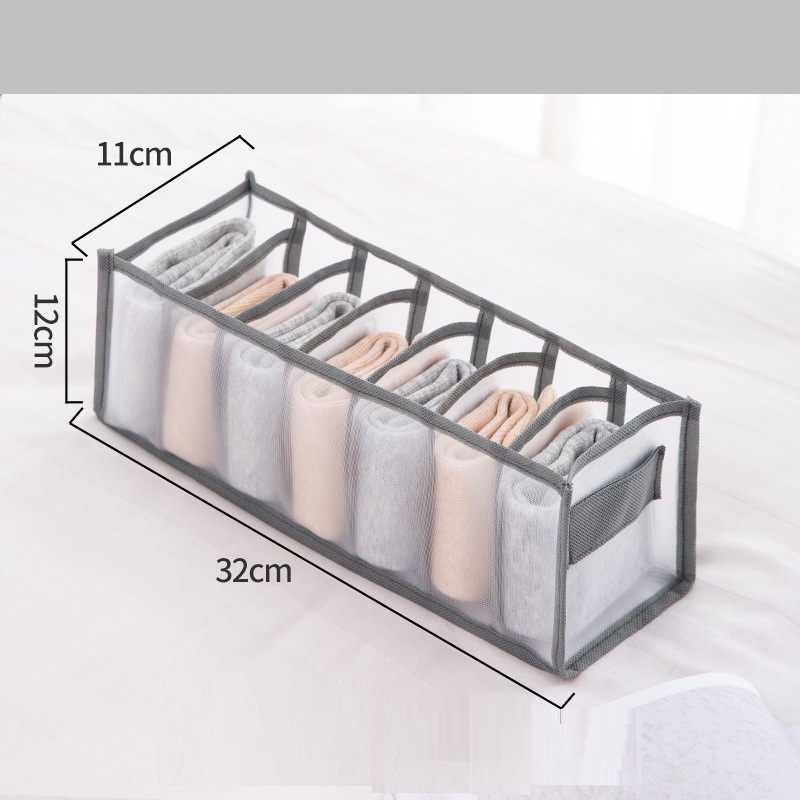 Linen Fabric Bar and Clothes Organizer of Wardrobe Drawer 3-piece set Foldable Underwear Storage Box for Panty Socks