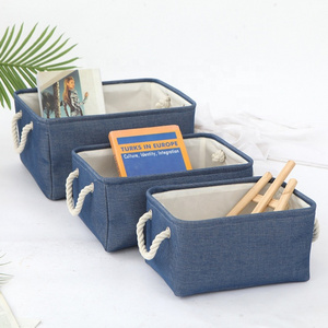 House Fabric Storage Bins Cubes Baskets Containers with Dual Plastic Handles for Home Closet Bedroom Drawers Organizers