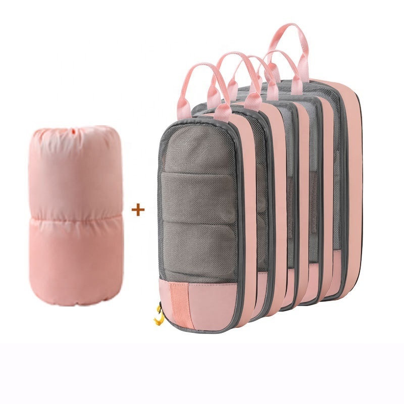 3pcs/set Polyester waterproof material folding packing cubes travel storage bag organizer