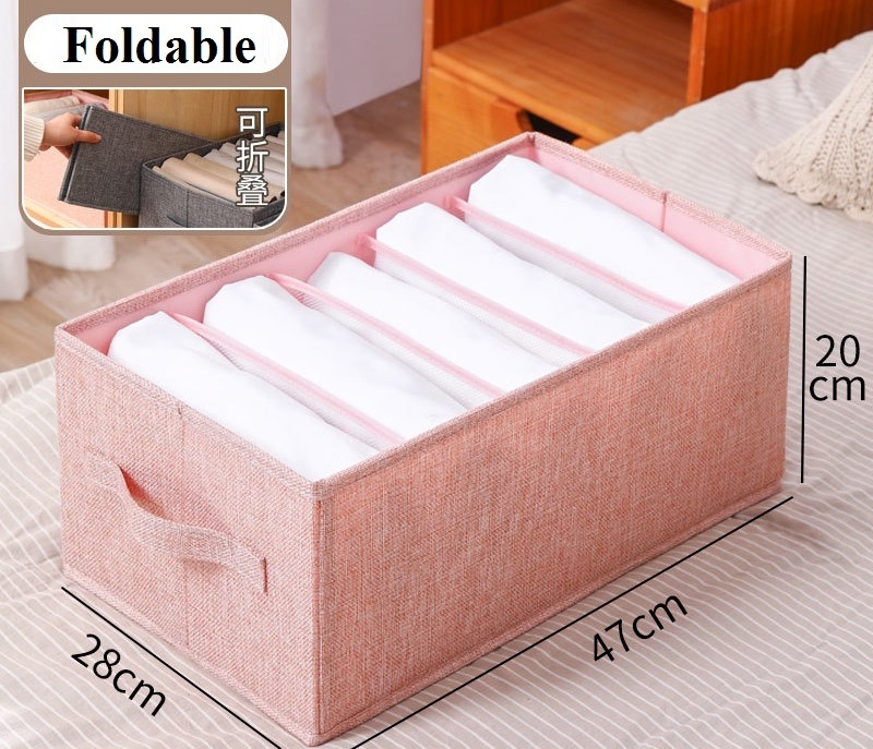 Firm enough Folding Storage Baskets for Shelves, Cloth Organizer Bins with Handles for Home Closet Bedroom Drawers Organizers