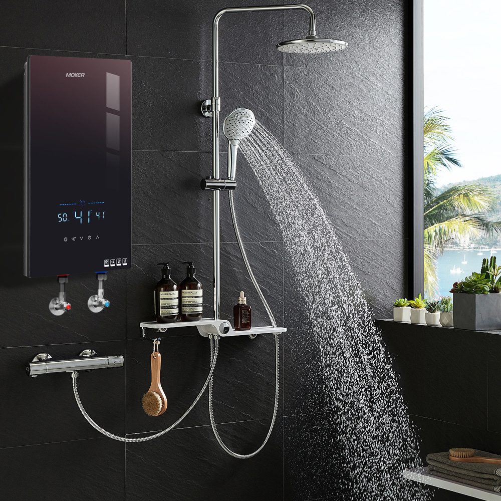 instant water tap electric tankless instant shower water heater with pressure pump for kitchen shower bathroom