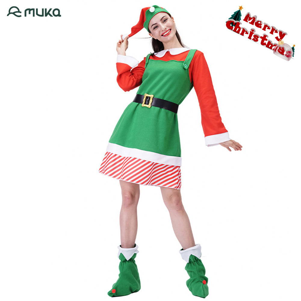 Factory Sale Unisex Adult Simply Christmas Party Men's Cosplay  Fancy Dress Cos Elf Costume For Halloween Party