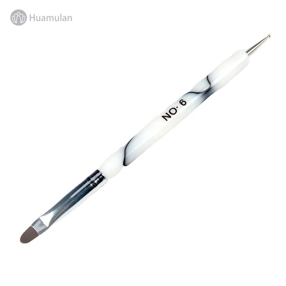 2023 Huamulan new design brush on nail glue double use air brush ombre nail dotting french gel brush for nails