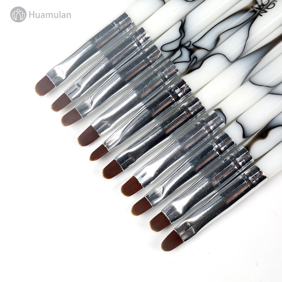 2023 Huamulan new design brush on nail glue double use air brush ombre nail dotting french gel brush for nails