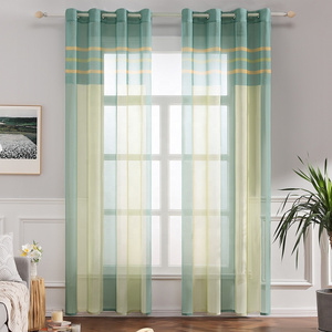 Factory Supply Terylene White Beautiful Drapery tulle sheer curtain for living room 54''x108'' Patchwork Color Windows Curtain