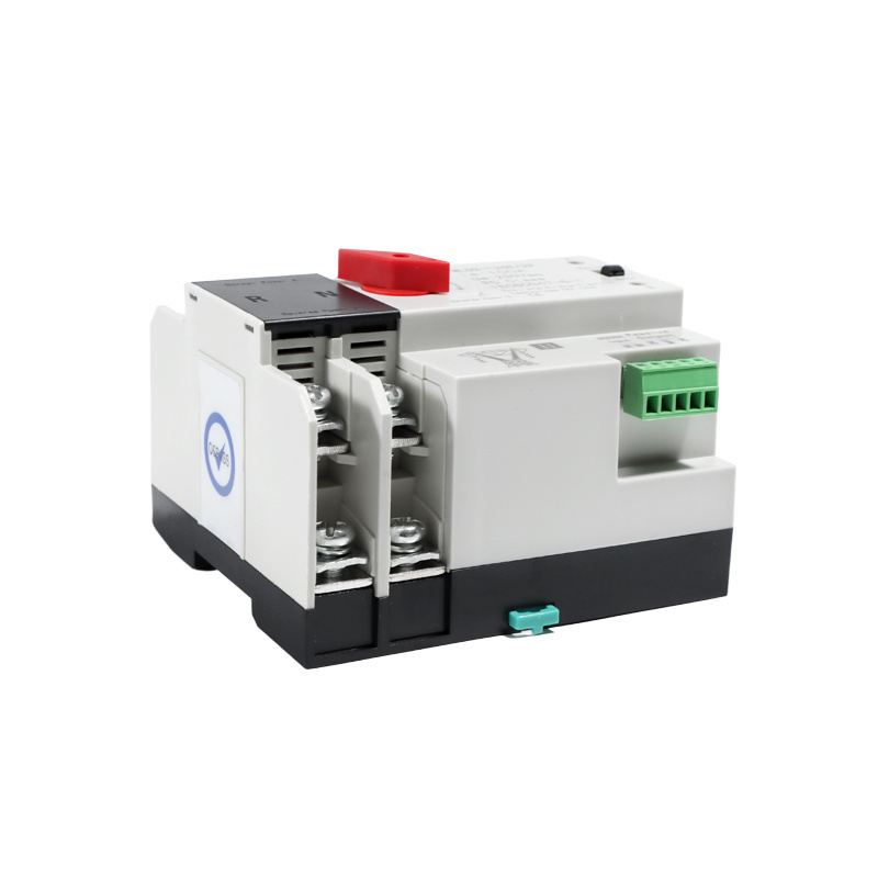 Single Phase Din Rail ATS for PV and inverter Dual Power Automatic Transfer Selector Switches Uninterrupted 2P 63A 100A 125A