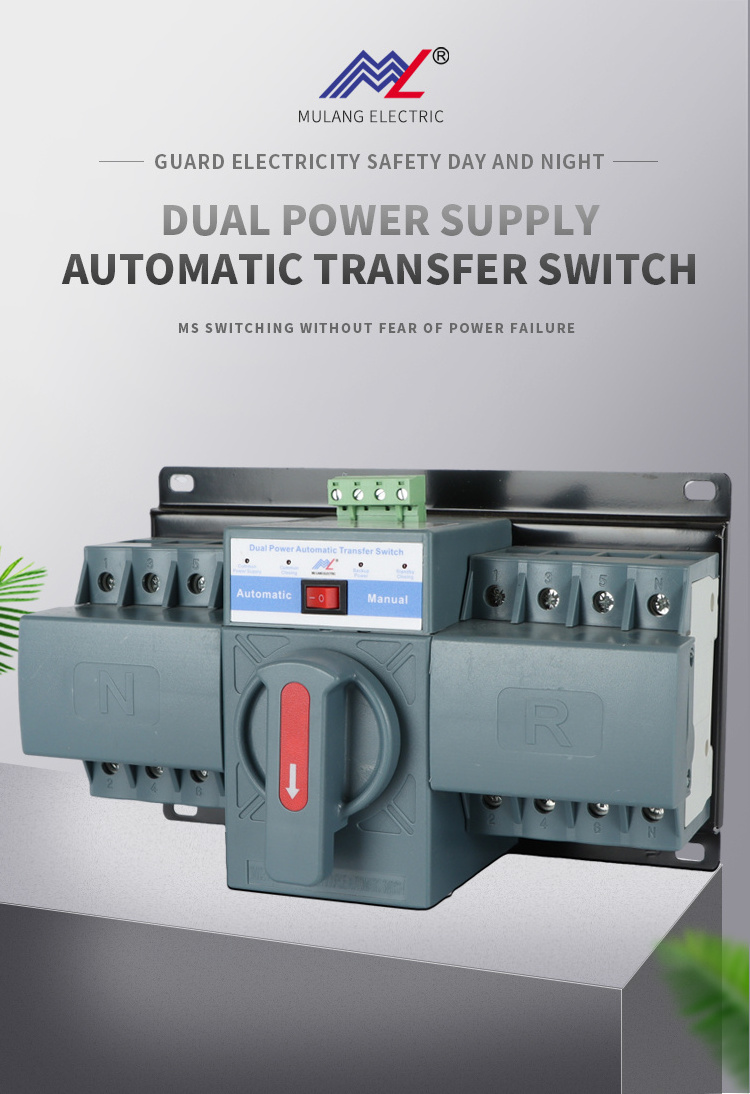 2p ats dual ats Automatic Transfer Switch Changeover Switches Din Rail Type to Generator ats 63A Switch 230V AC