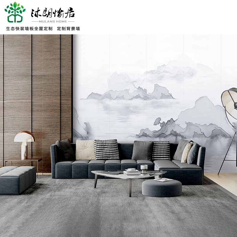 Luxurious Wall Panel For Hotel Marble Effect Wall Panel Bamboo Charcoal Seamless Panels