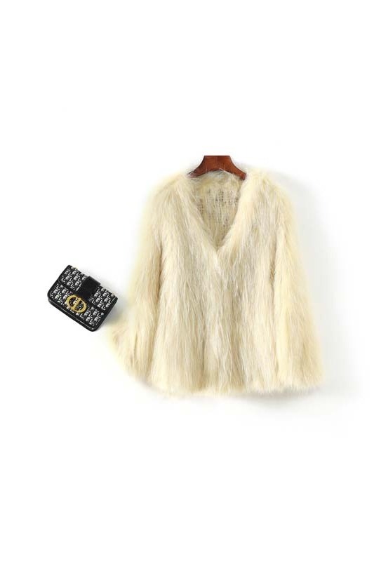 Hot Selling Trendy Womens Real Fur Trim Cardigan Real White Raccoon Fur Coat