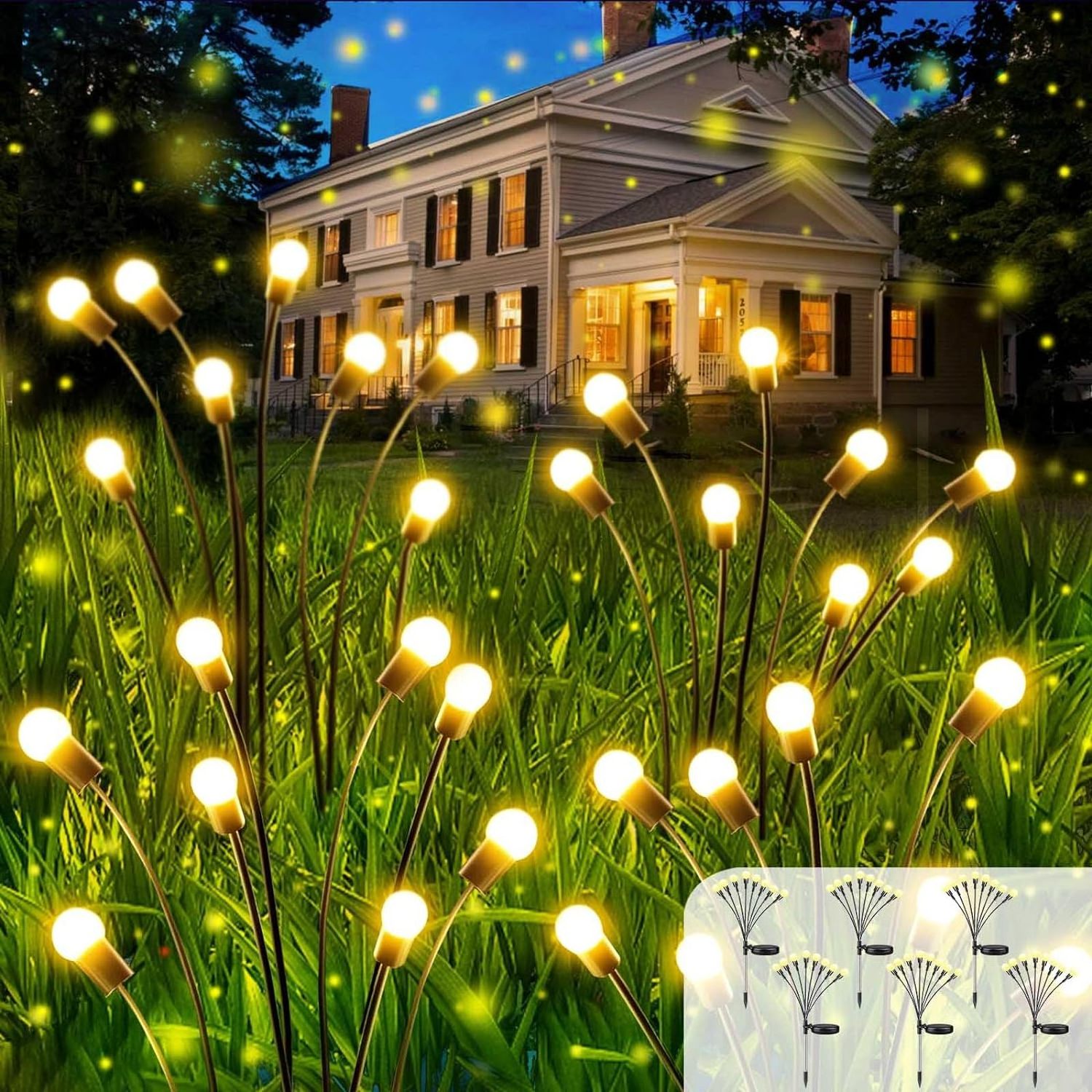 Solar Garden Light Outdoor Lighting Waterproof  6/8/10 LED Fireworks Swaying Firefly Light for Garden Pathway Home decor