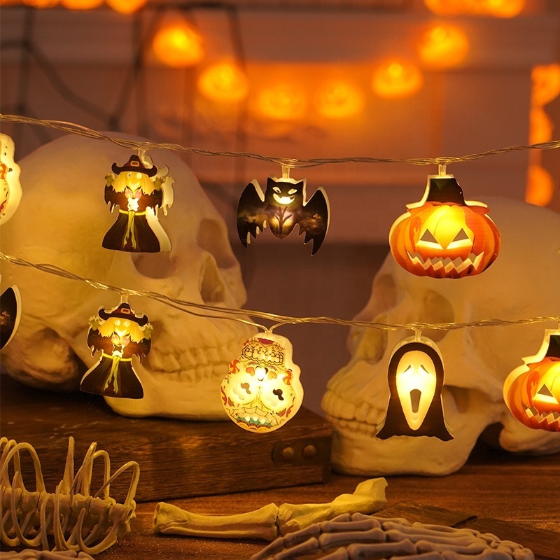 Halloween LED String Lights Outdoor Decoration Jack Ghost Bat Lights for Holiday decor