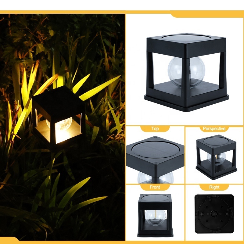 New Design Square Shape Led Pillar Lamp Solar Post Pillar Light Outdoor For Garden Fence Luminous