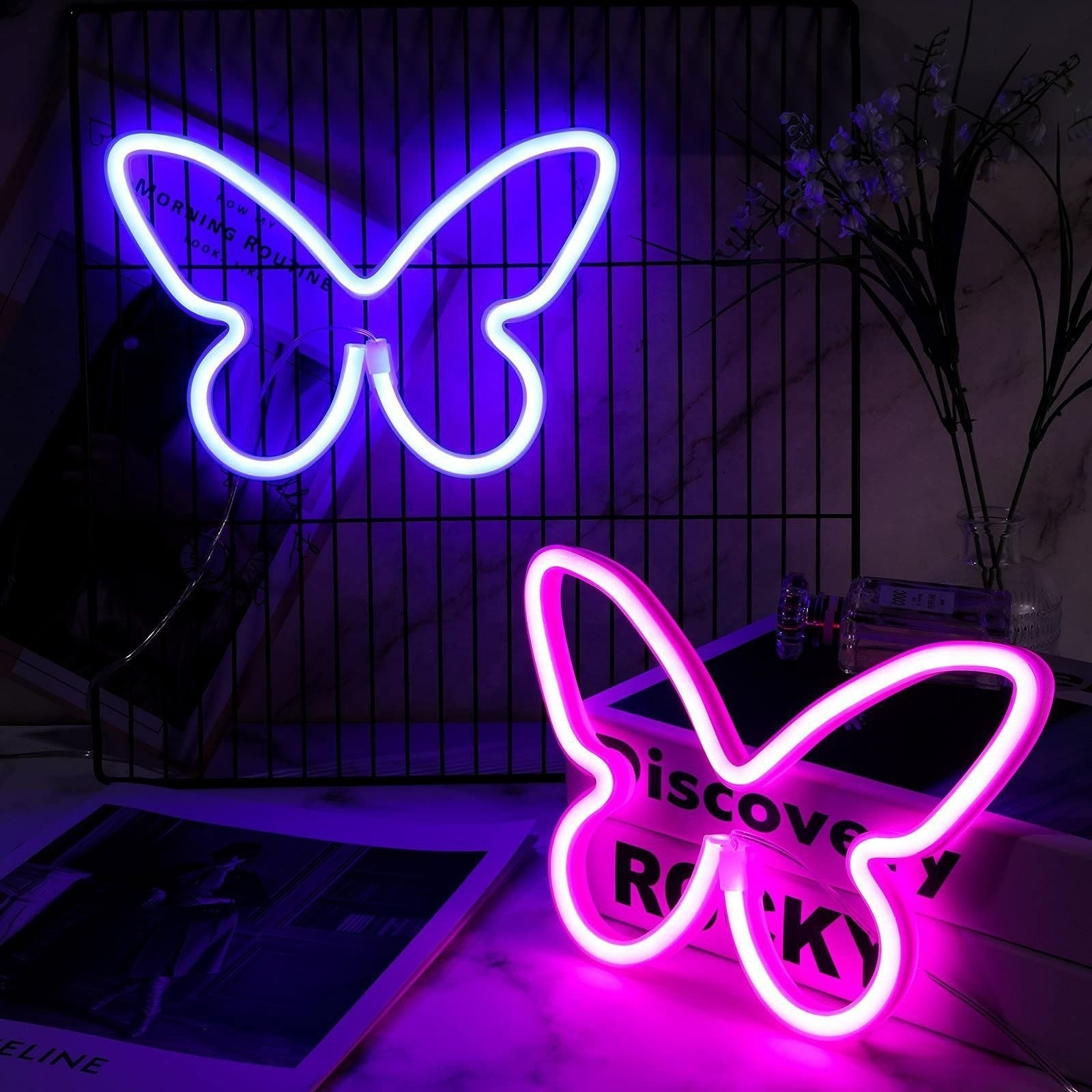 butterfly led neon lights battery operated Wall Art Sign for Kids Bedroom Home Party Decoration