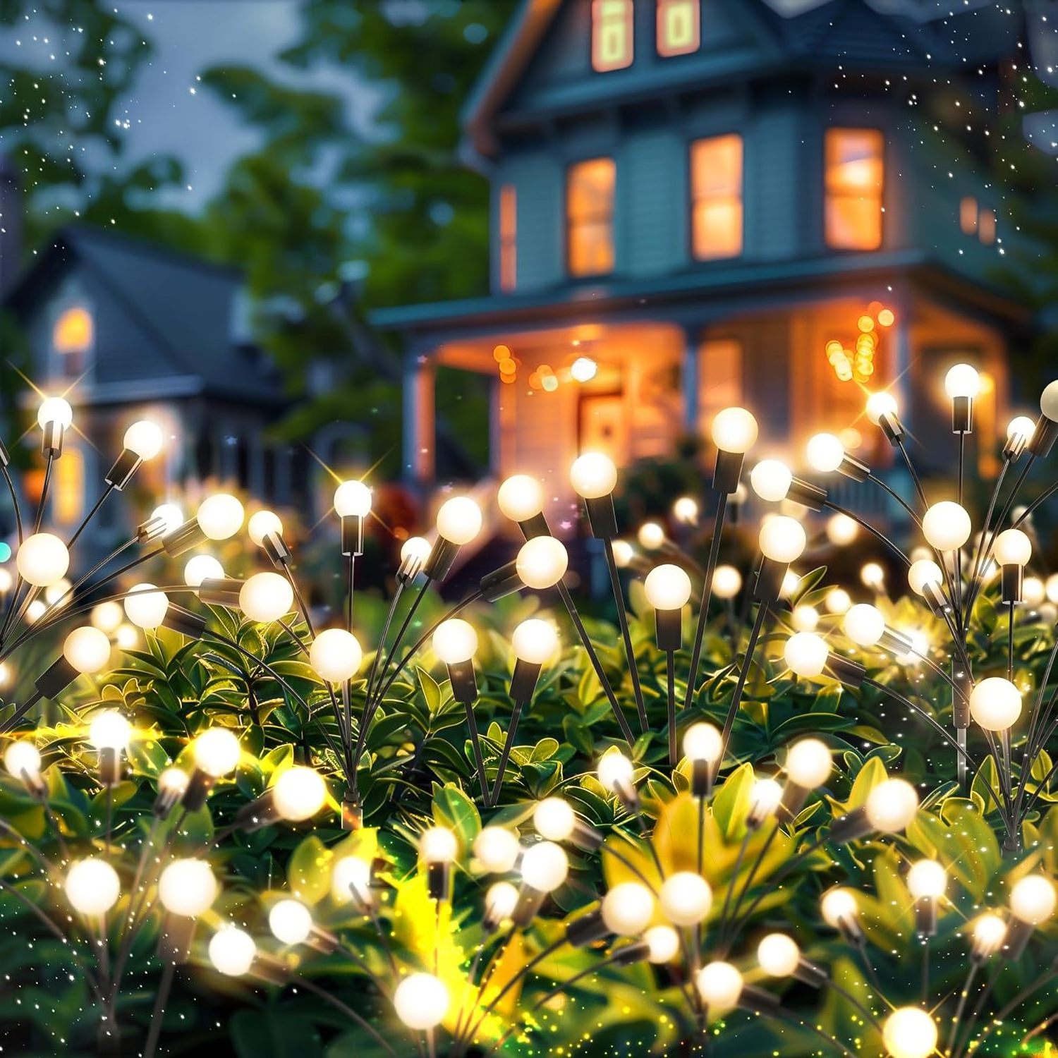 Solar Garden Light Outdoor Lighting Waterproof  6/8/10 LED Fireworks Swaying Firefly Light for Garden Pathway Home decor