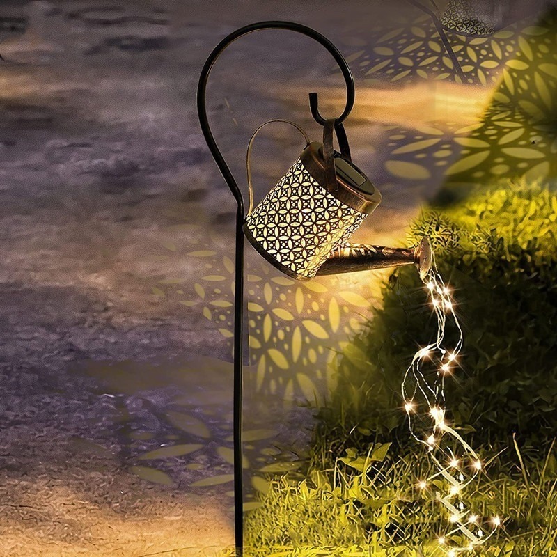 Hollow Watering Can Solar Lights Solar Kettle  Lights For Outdoor Garden Decoration