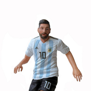 Lifelike Football Player Action Figure Custom Resin 7.1 Inch Soccer Player Figurine Realistic Sportman Figures