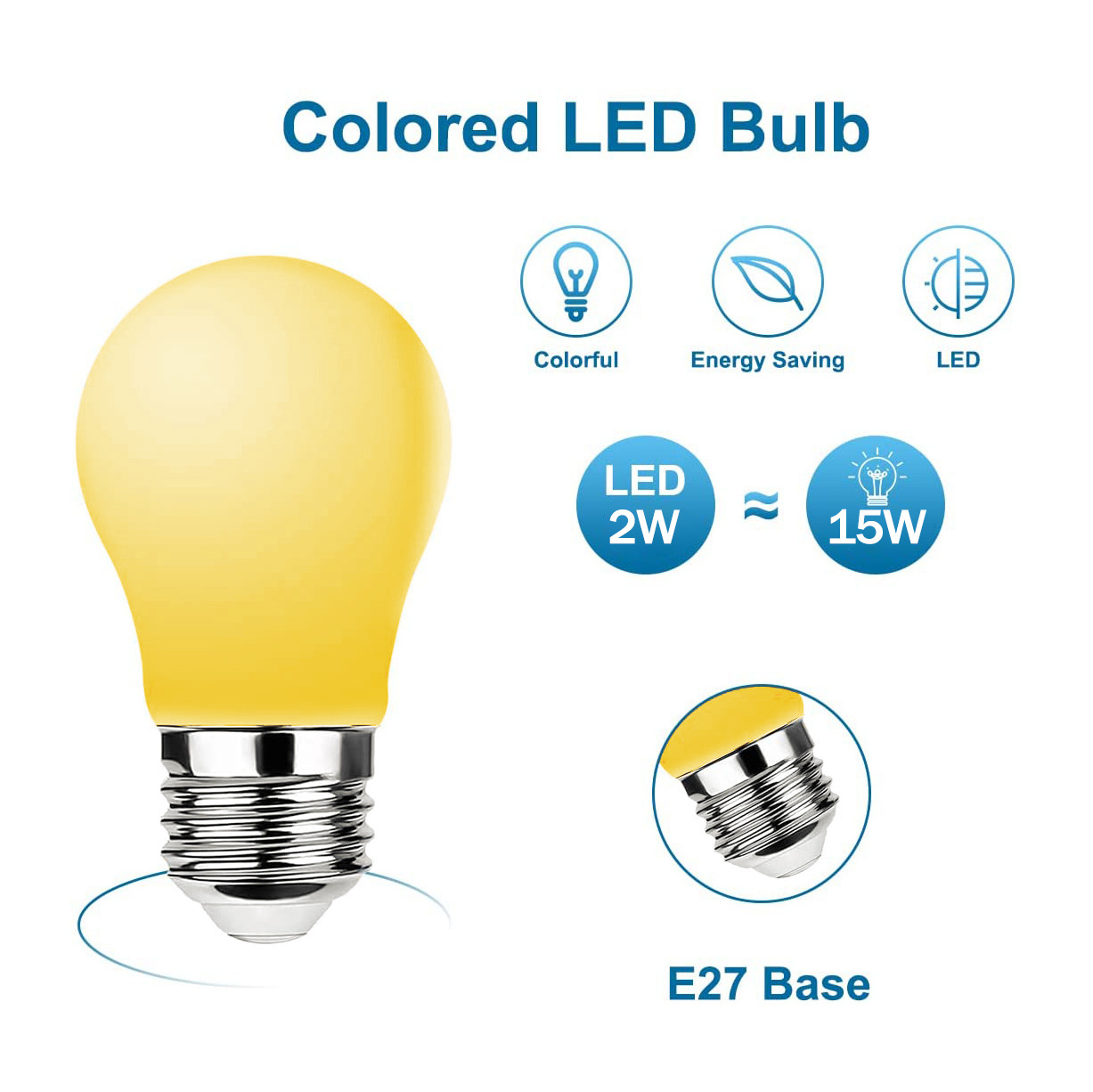 In Stock In Italy, LED E27 Screw Bulb 2W RGB Filament Bulb,edison Screw Energy Saving Lightbulb, Pack of 10