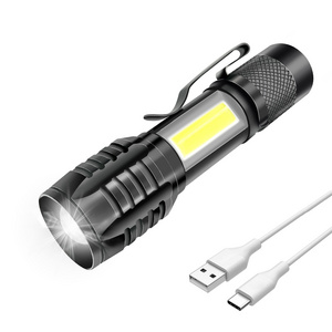 In Stock In Italy, Rechargeable LED Flashlight Professional Powerful LED Flashlight For Camping Portable Dual Source Flashlight