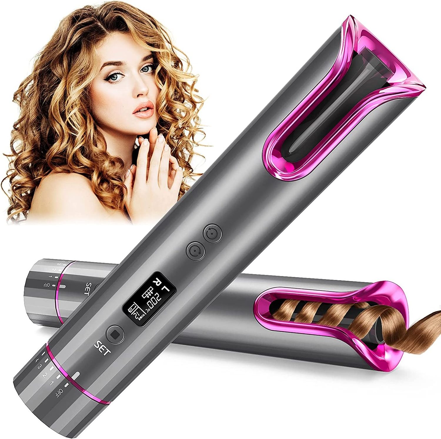 In Stock In Italy, Automatic Curling Iron Professional Curling Iron - Portable Wireless Rechargeable Automatic Curling Iron  Hair Curler