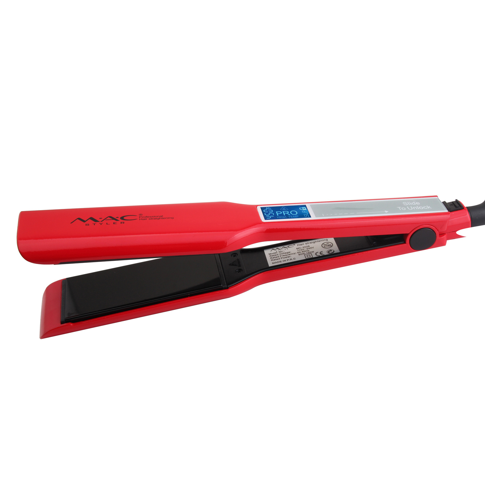 MC-2028 Instant Heating Professional Salon Hair Straightener Titanium Flat Iron With LCD