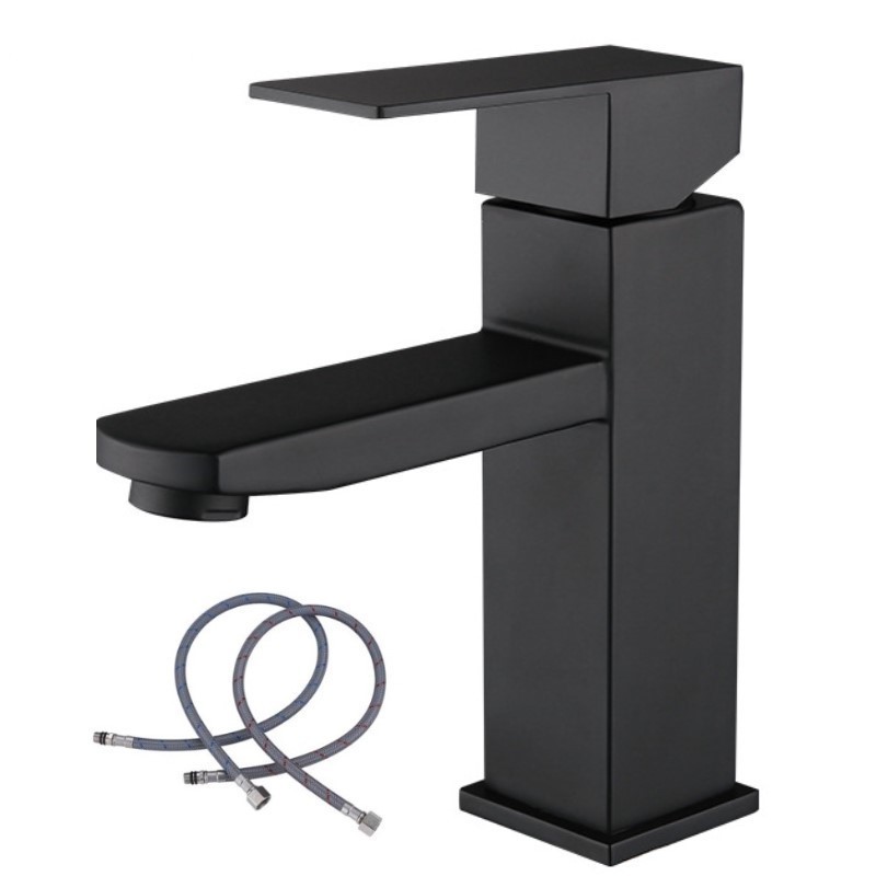 Bathroom Torneira Banheiro Taps Basin Mixer Single Handle Water Mixer Black Basin Sink Faucet 304 Stainless Bathroom Faucet Set