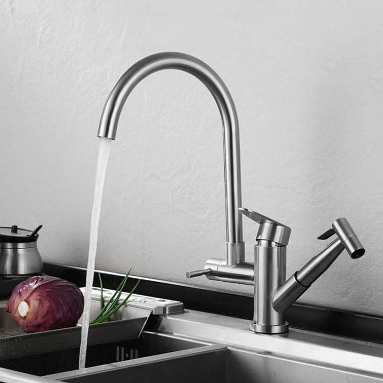 High Quality Pull Out Kitchen Faucet And Brushed Farmhouse Nickel Kitchen Faucet