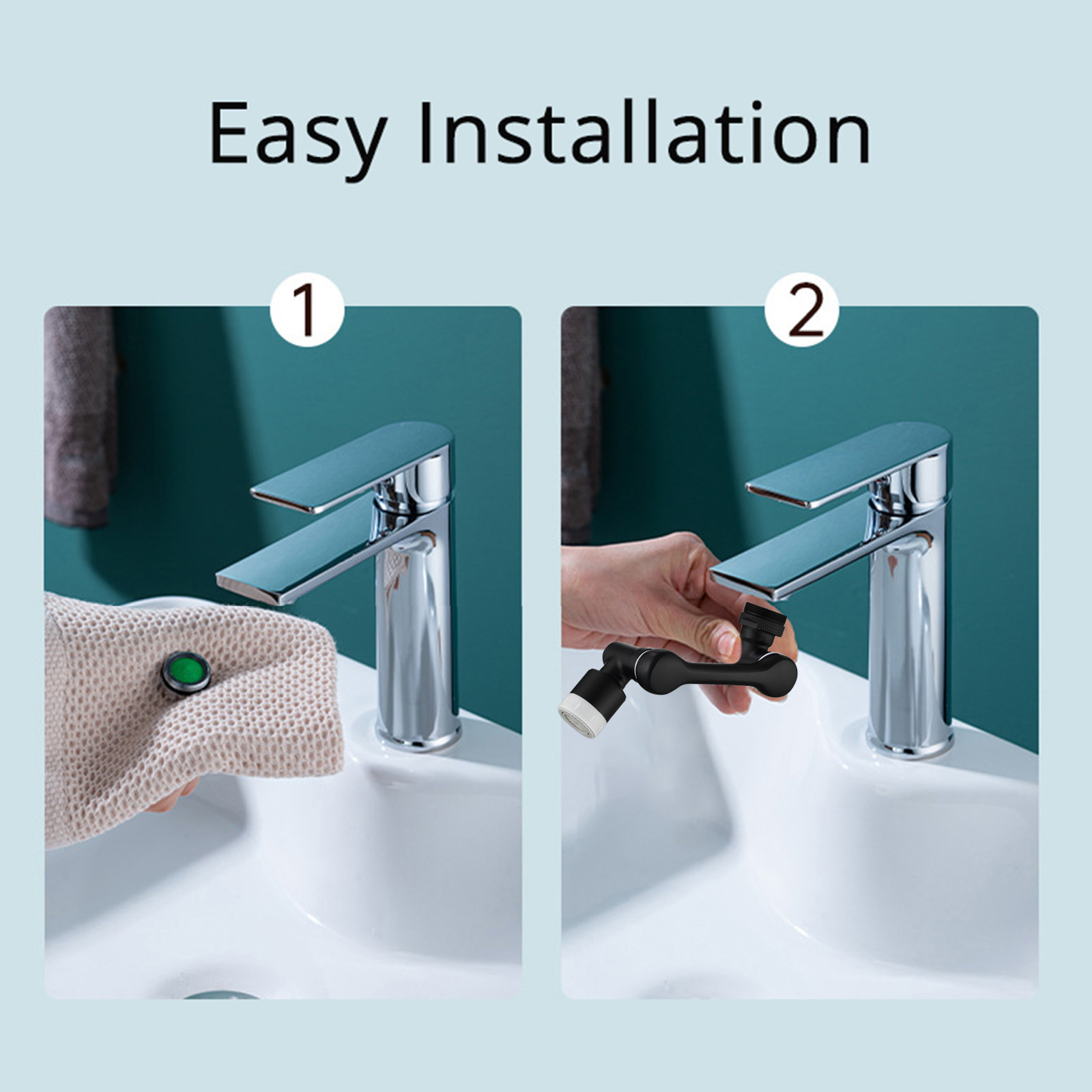 New Universal Faucet Extender 1080 Rotation Kitchen Bathroom Washbasin Faucets Aerator Bubbler Dual Mode Faucet Adaptor