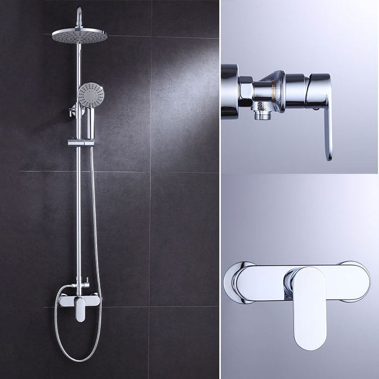 Brushed Golden Plated Bathroom Thermostatic Shower Set Rainfall Hand Shower Held Wall Mounted Bathtub Shower Mixer Faucet Set