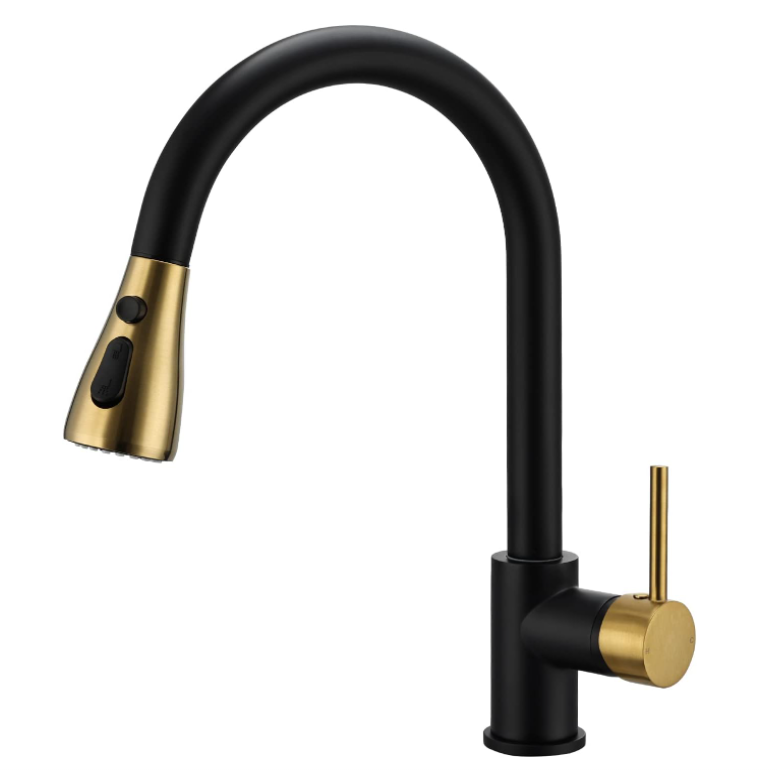 Kitchen Faucets Black Single Handle Pull Out Kitchen Tap Single Hole Handle Swivel 360 Degree Water Mixer Tap Mixer Tap