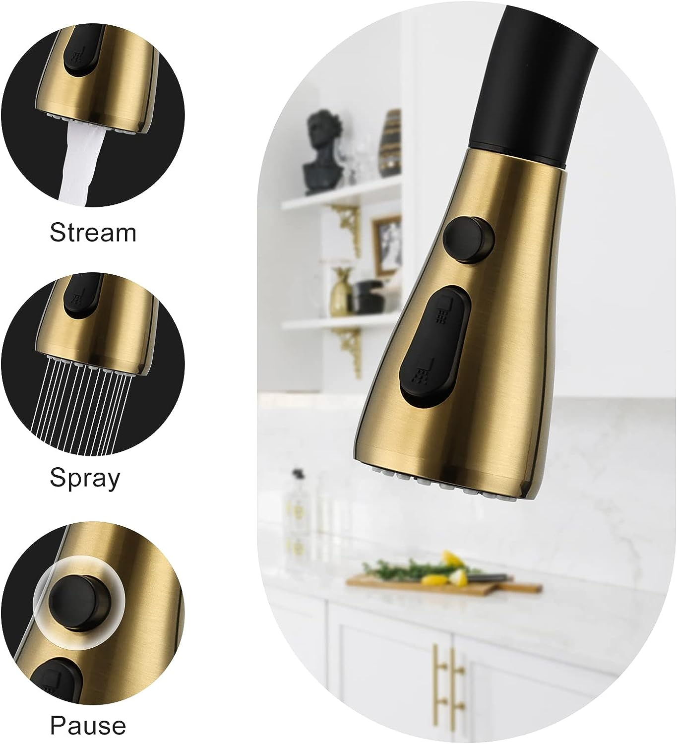 Kitchen Faucets Black Single Handle Pull Out Kitchen Tap Single Hole Handle Swivel 360 Degree Water Mixer Tap Mixer Tap