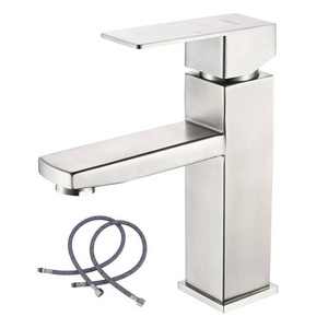 Bathroom Faucet One Hole Mixer Tap Deck Mount Black Tap Single Handle Lavatory Basin Vanity Sink Faucet 304 Stainless Steel