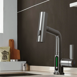 Intelligent Constant Temperature Digital Display Faucet For Tempered Glass Bathroom Sink