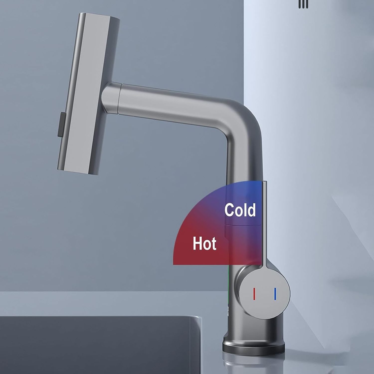 Intelligent Constant Temperature Digital Display Faucet For Tempered Glass Bathroom Sink